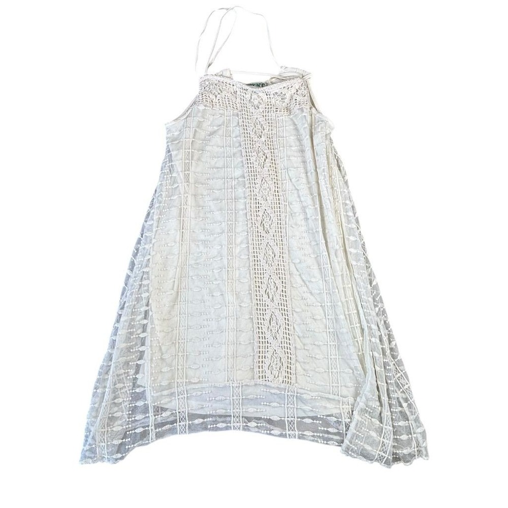 Rockin'‎ C Women's Ivory Lace Sheer Tank Top Size L Boho Beach Style